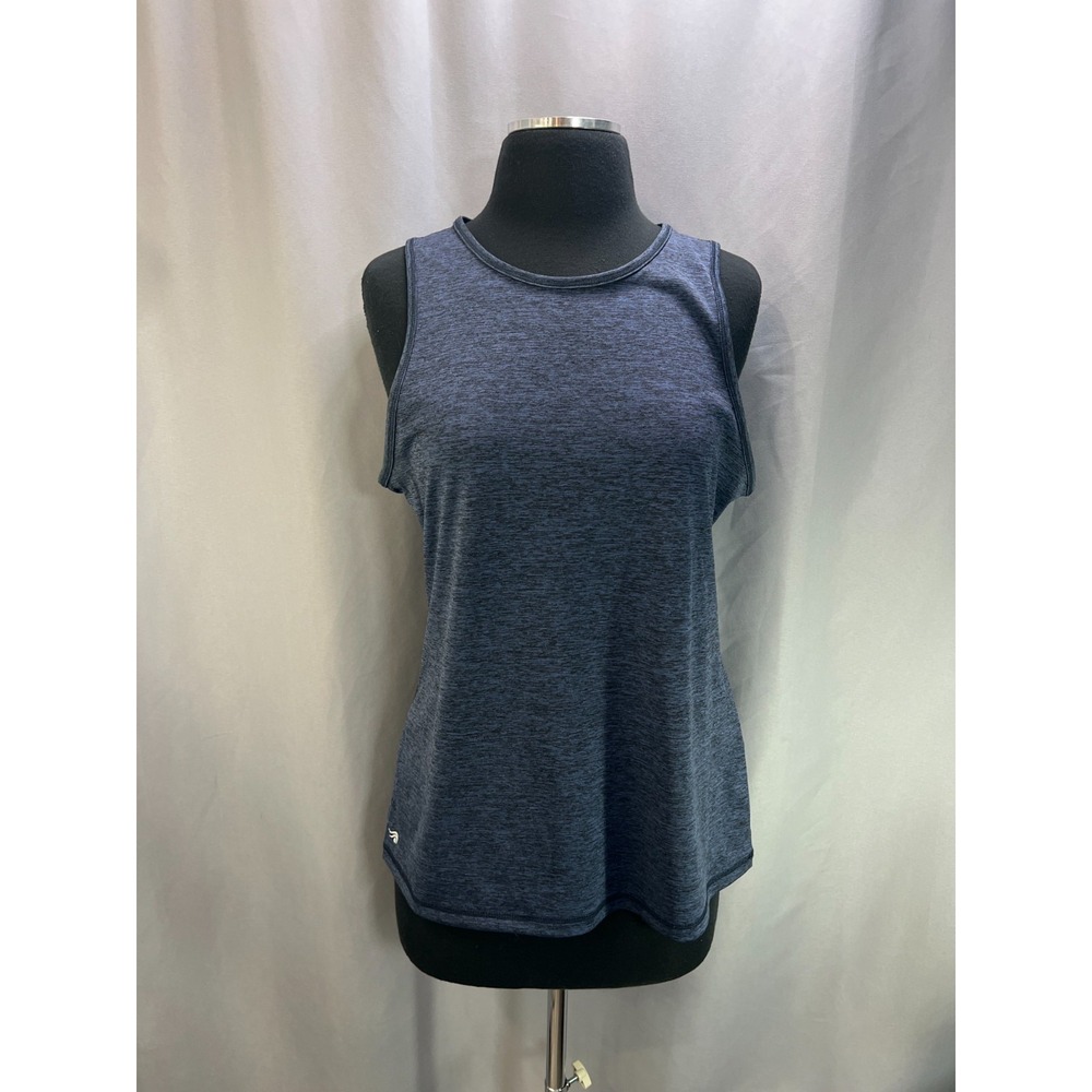 Ideology Active Tank Top Womens M Heathered Blue Keyhole Back Moisture Wicking